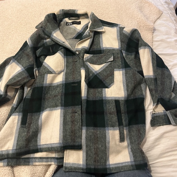Zara Plaid Flannel Shacket - Picture 2 of 3